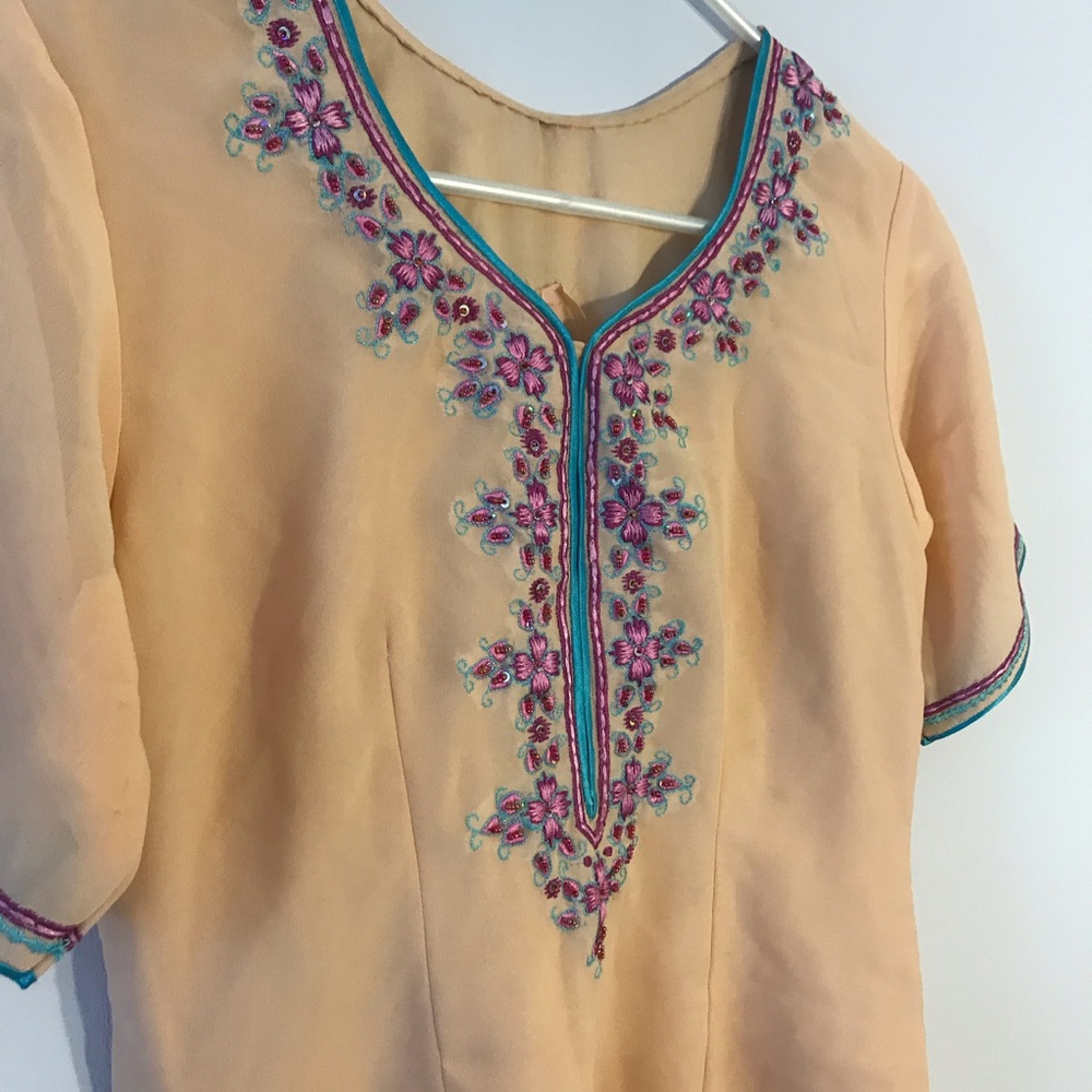 Peach 2pc pakistani teen girls suit